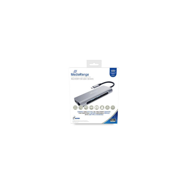 MediaRange MRCS510 USB Type-C (7 port) Ezüst