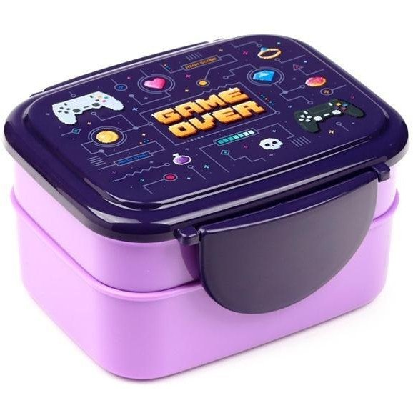 Pudełko na lunch ze sztućcami Game Over