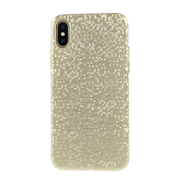 Műanyag telefonvédő (csillogó, mozaik minta) ARANY [Apple iPhone XS 5.8] (5996457733675)