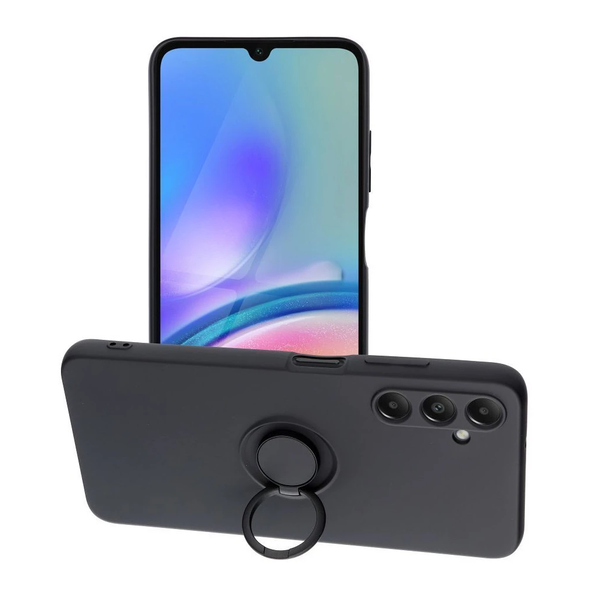 Samsung A05S készülékhez Silicone Ring tok fekete