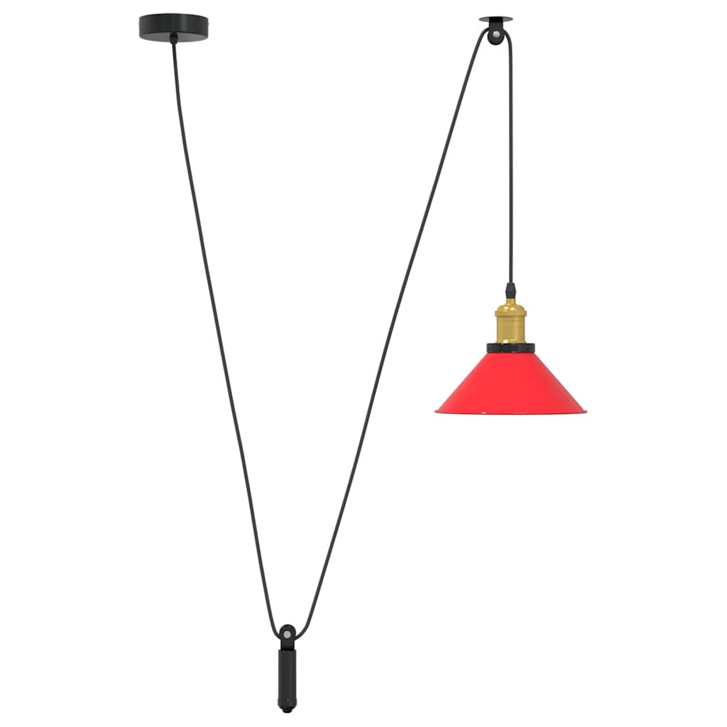 függesztéklámpa magassága állítható E27 fényes piros Ø22 cm fém (4103449)