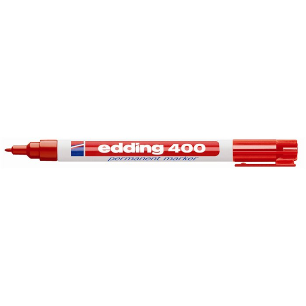 Marker permanent, Edding, 400, varf rotund 1mm, rosu