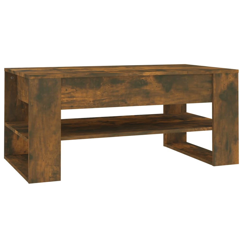 füstös tölgyszínű szerelt fa dohányzóasztal 102 x 55 x 45 cm (816928)