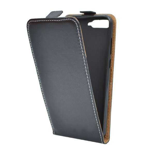 Tok álló, bőr hatású (FLIP, lefelé nyíló, szilikon tartó) FEKETE [Huawei Y6 (2018)] (5996457765652)