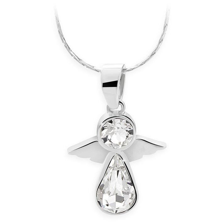 JSB Bijoux Swarovski® kristállyal díszített angyal nyaklánc (fehér) (8592661090190)