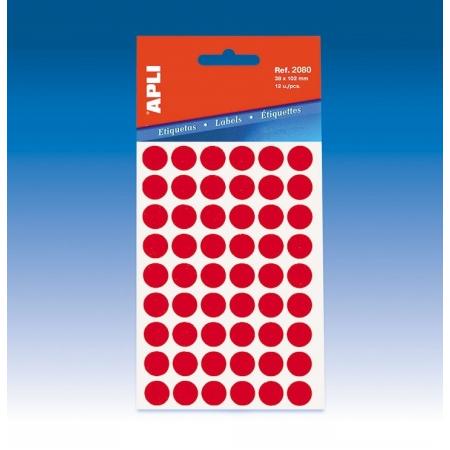 Apli 8 mm kör Etikett - Piros 288 etikett/csomag (2046)