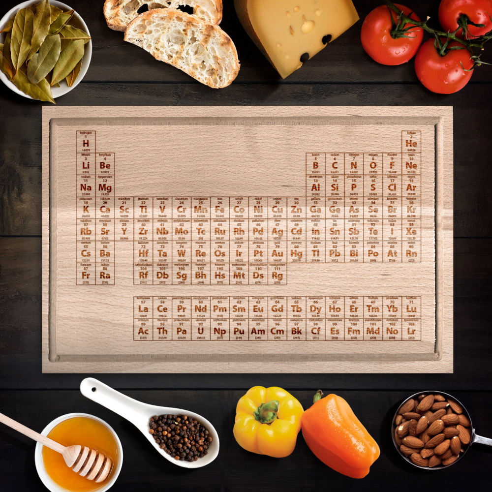 Egyedi vágódeszka Periódusos - nyeles (WDWR-vd-069)