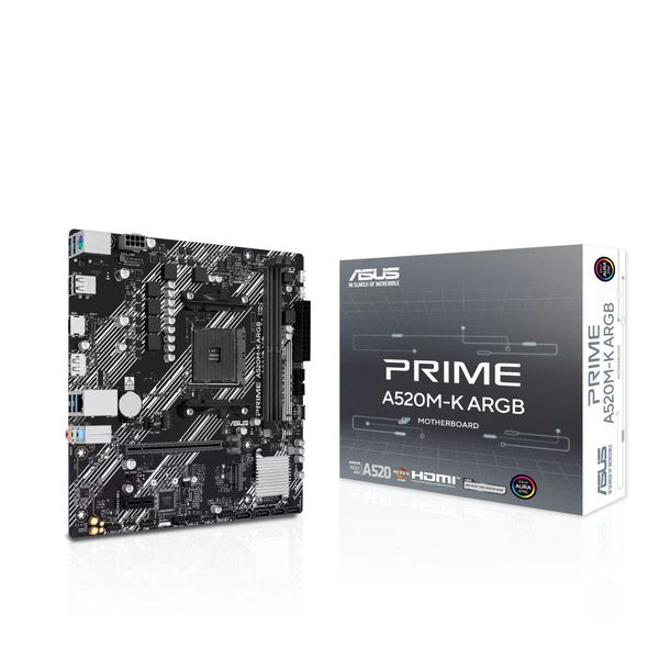 ASUS PRIME A520M-K ARGB AMD A520 Stik AM4 micro ATX