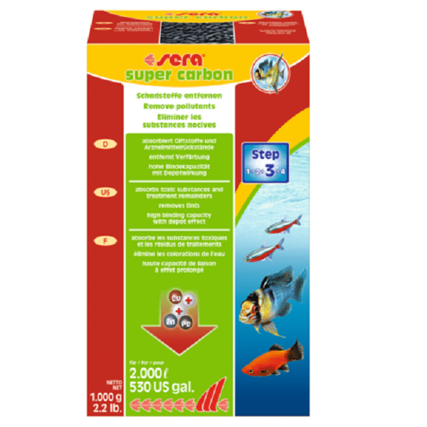 SERA 103452 Akvárium Super Carbon aktív szén víztisztító 1000g