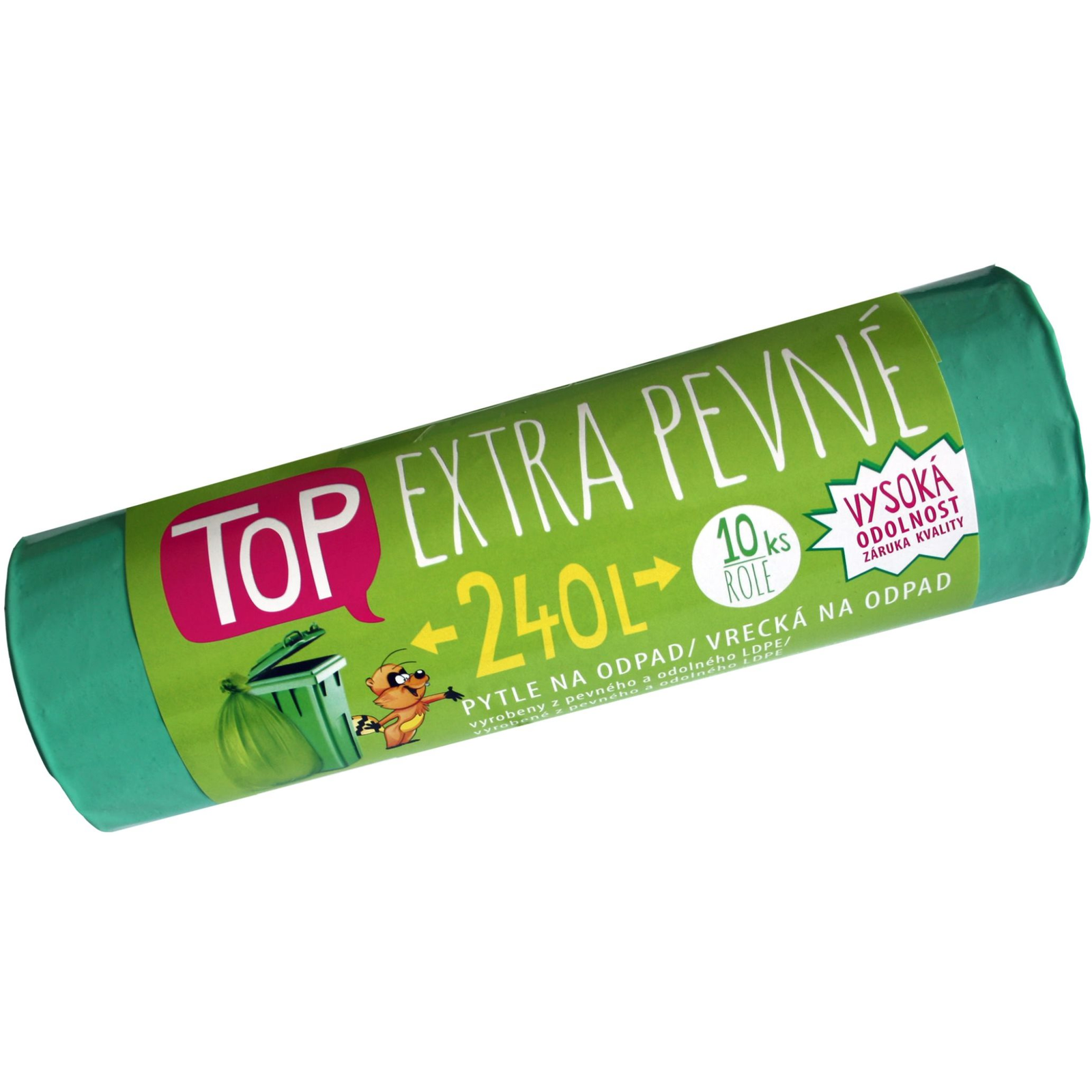 VIPOR LDPE Top Extra szilárd 240 l, 10 db, zöld (8595657600908)