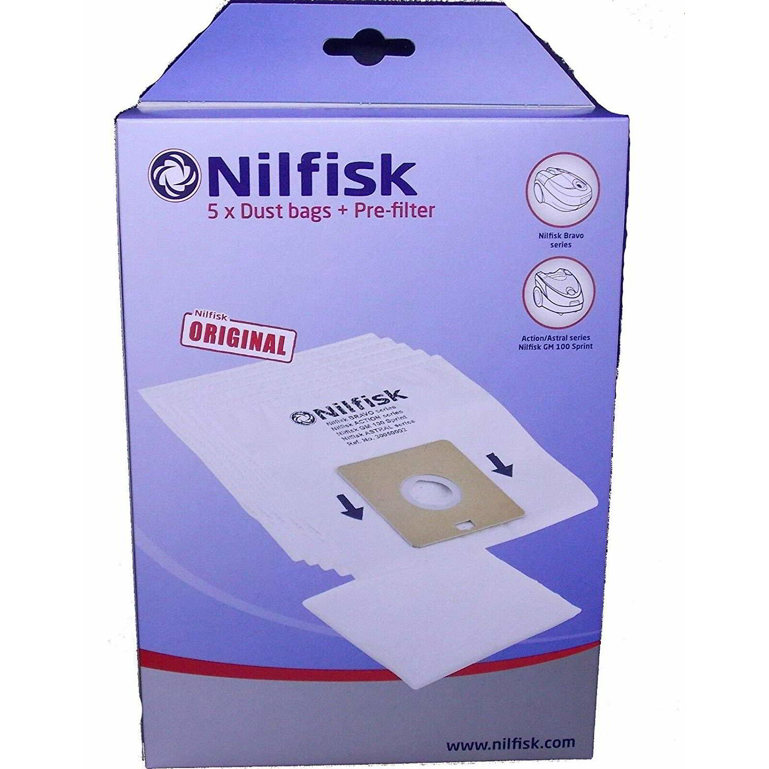 Nilfisk 30050002 Bravo porszívóhoz porzsák (5 db +1 motorszűrő/csomag) (30050002)