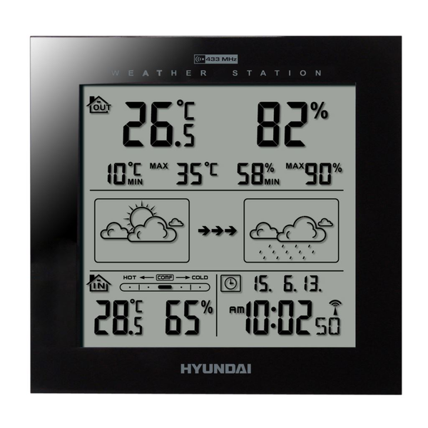 METEOROLOGICKÁ STANICE METEO DCF VLHKOMĚR HYUNDAI 2244 B