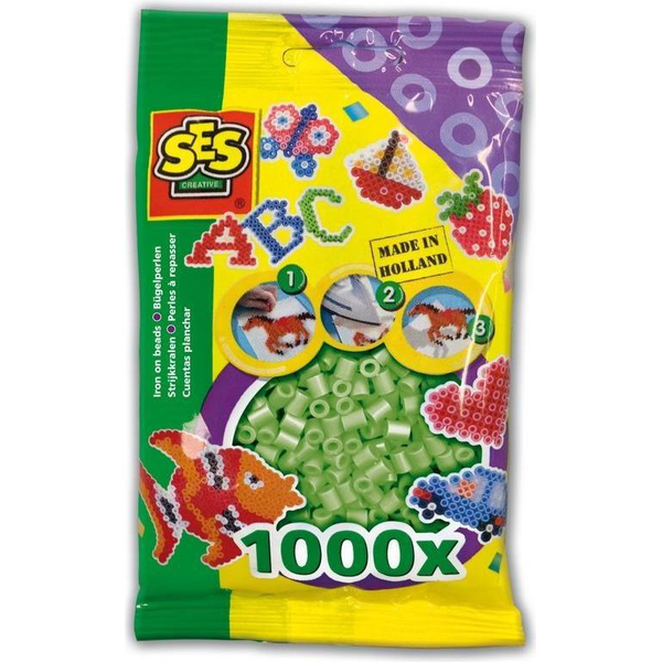 SES Creative Beedz Children's packet of 1000 Light Green Iron on Beads Gyöngyfűző készlet gyerekeknek
