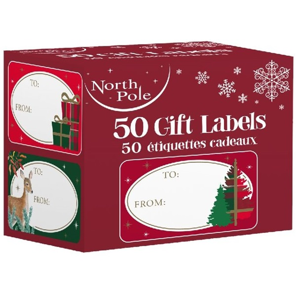 IRIS Karácsonyi matrica dobozban ajándék címzéshez 50db, 10db ív/doboz, 5db matrica/ív lap, 5,8x3,5cm (X-34505-GTC)