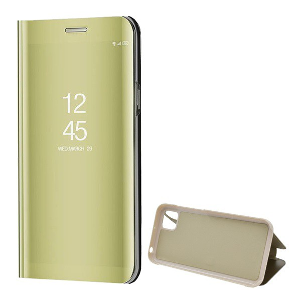 Tok álló (aktív FLIP, oldalra nyíló, asztali tartó funkció, tükrös felület, Mirror View Case) ARANY [Honor 9S] (5996457980901)
