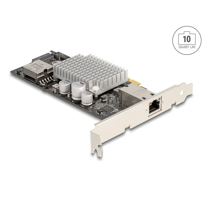 Delock PCI Express x4 kártya - 1x10GBase-T LAN PoE+ (90434) (del90434)