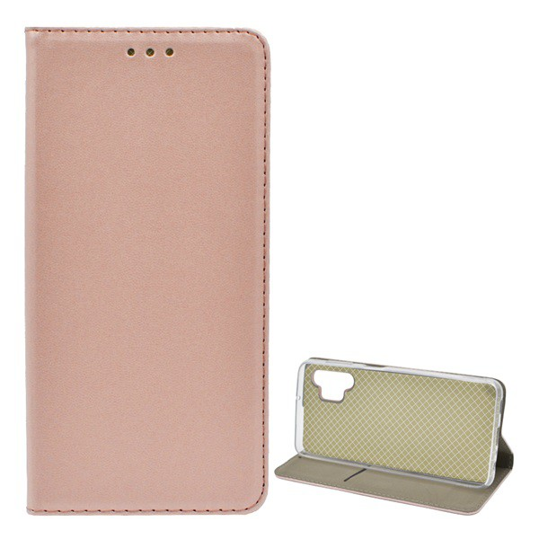 Tok álló, bőr hatású (FLIP, oldalra nyíló, asztali tartó funkció) ROZÉARANY [Samsung Galaxy A32 5G (SM-A326)] (5996591032238)