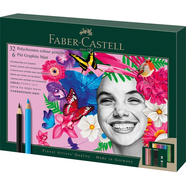 Sada Pastelky Faber-Castell Polychromos + Tužky Pitt Graphite Matt 40 ks