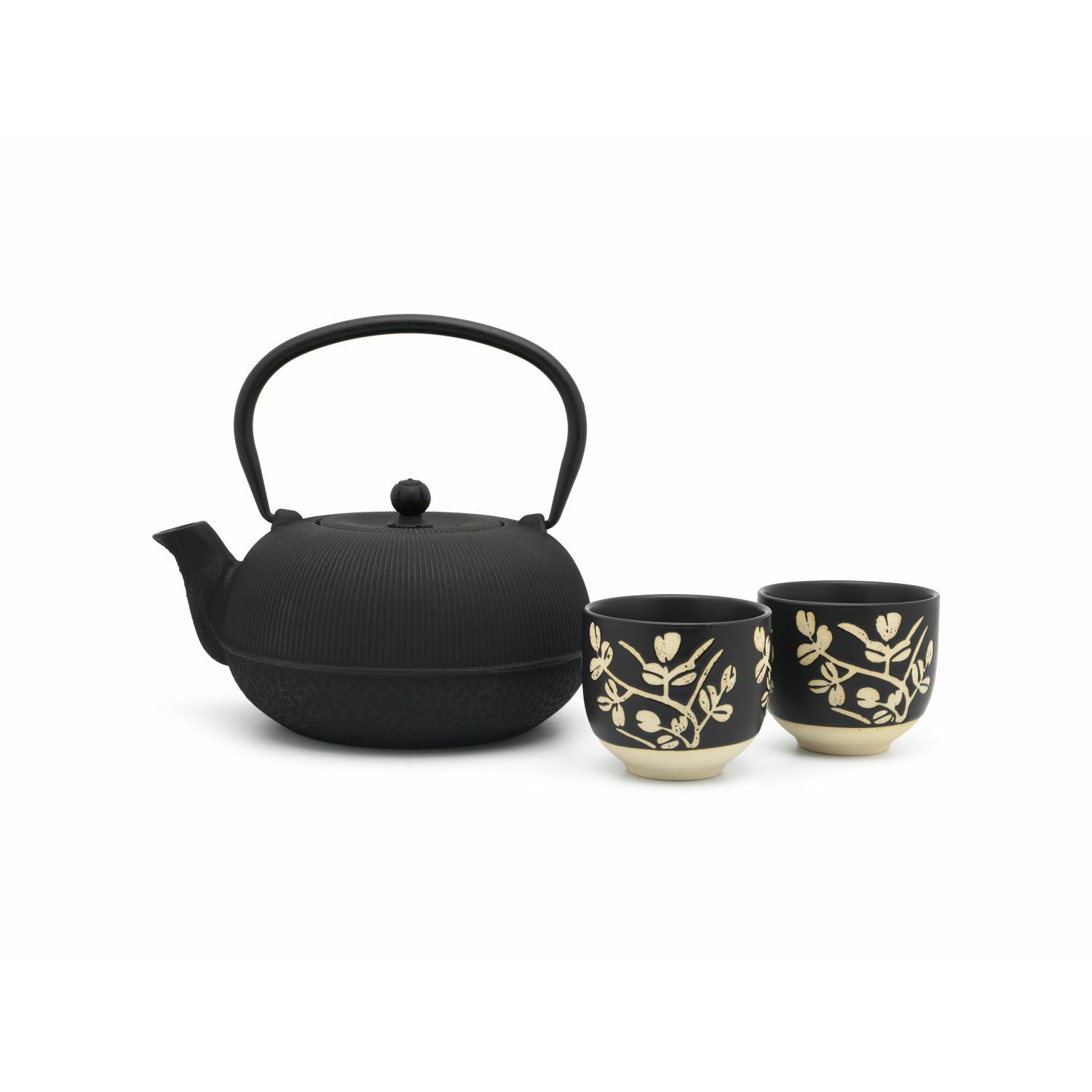 Bredemeijer 235004 Szecsuán Teáskanna 1.0L + 2 db csésze - Fekete / Mintás (235004)
