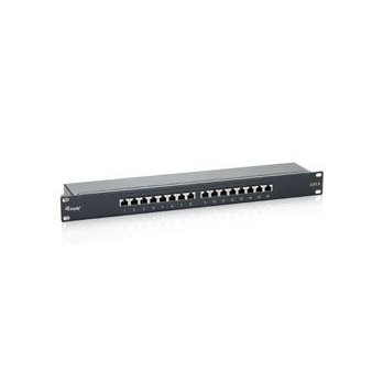 Equip 326416 Cat6 patch panel 16 port 1U árnyékolt fekete (326416)