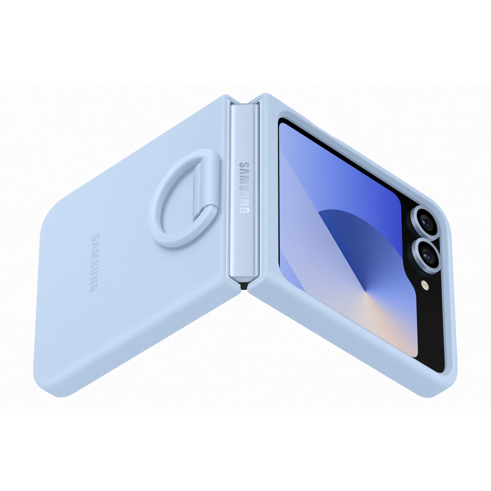Samsung Flip 6 Szilikon tok gyűrűvel, Kék (OSAM-EF-PF741TLEG)