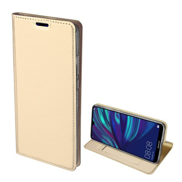 DUX DUCIS SKIN PRO tok álló, bőr hatású (FLIP, oldalra nyíló, bankkártya tartó, asztali tartó funkció) ARANY [Huawei Y7 2019 (Y7 Prime 2019)]