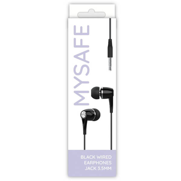 Căști cu fir Mysafe EAR35, negru