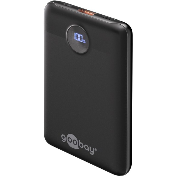 Goobay 65868 Kompakt 10.000 mAh Powerbank Fekete
