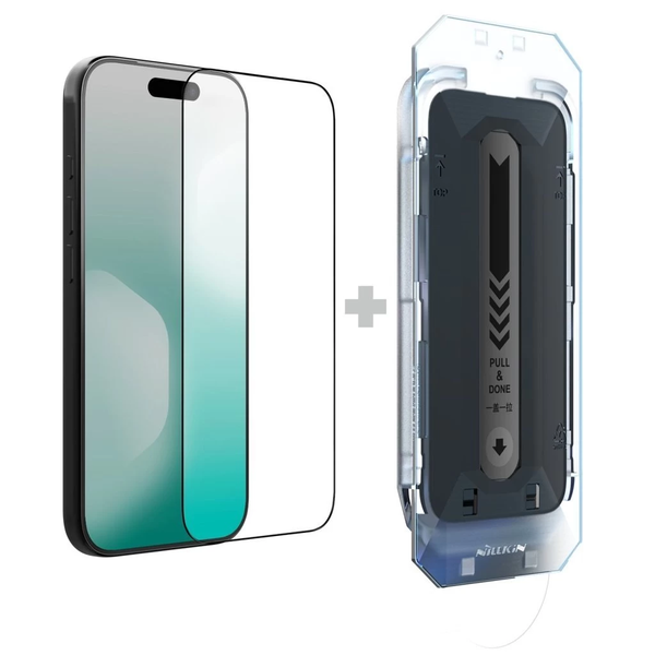Nillkin Tempered Glass 2.5D CP+ PRO kijelzővédő Apple iPhone 17 Pro készülékhez fekete (alkalmazóval)