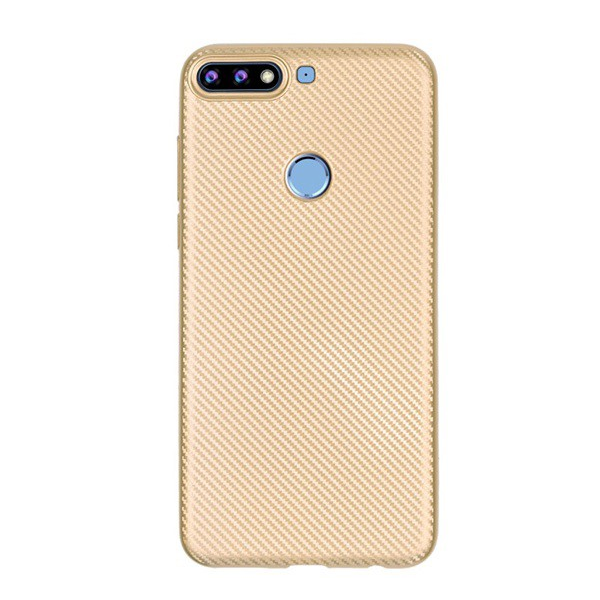 Szilikon telefonvédő (karbon minta) ARANY [Huawei Y7 Prime 2018 (Y7 2018)] (5996457797097)