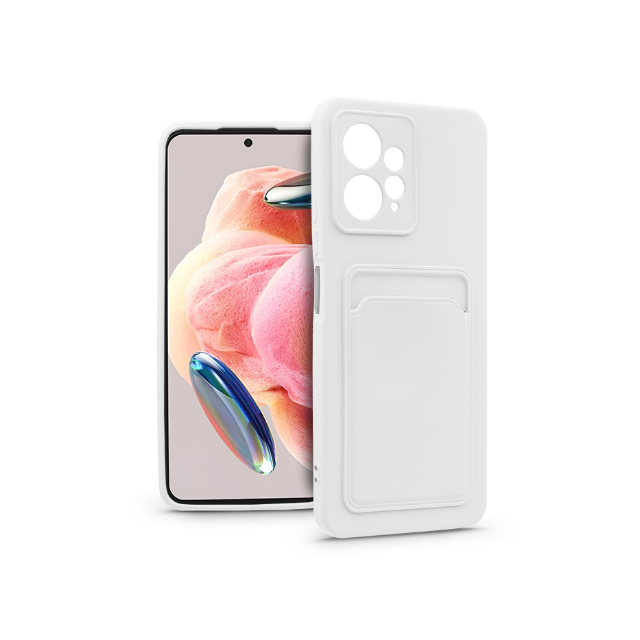Xiaomi Redmi Note 12 4G szilikon hátlap kártyatartóval - Card Case - fehér (PT-6728)