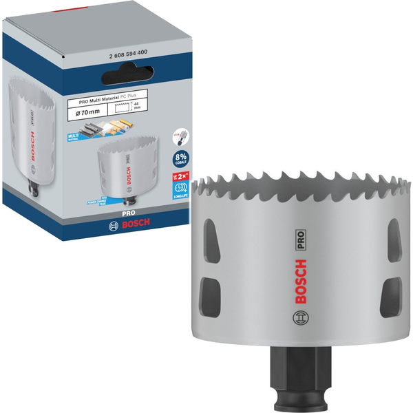Bosch PRO Multi Material PC Plus körkivágó, 70 mm, fa, nemesfém, műanyag, gipszkarton