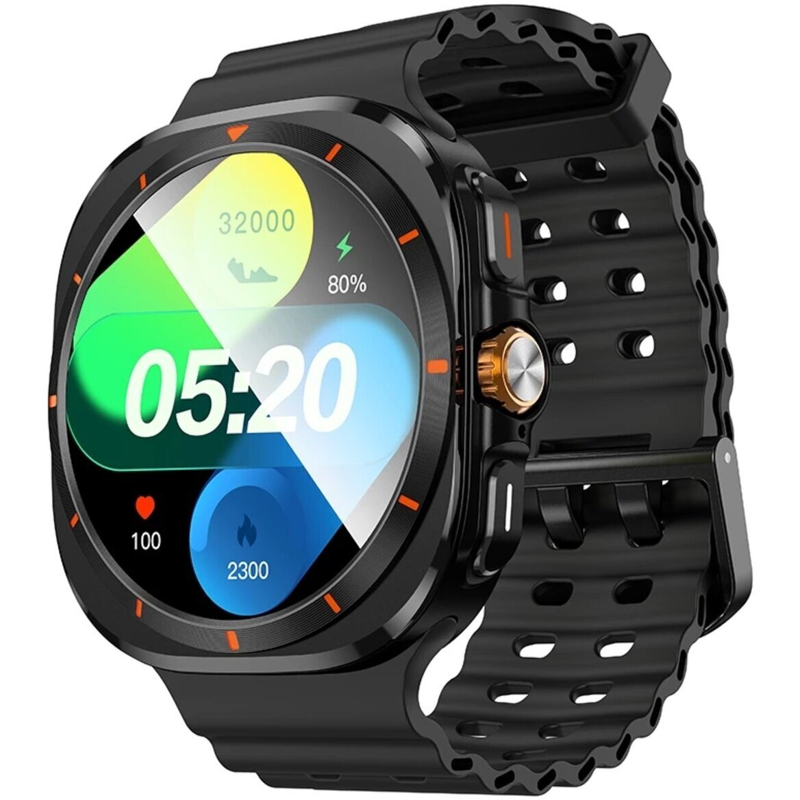 Hoco Y37 Call 1,43" AMOLED GPS okosóra, fekete