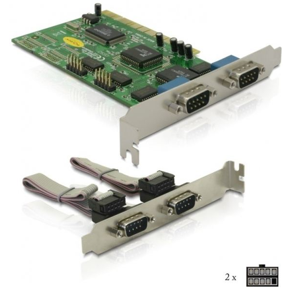 DeLock DL89046 4x soros (RS-232) PCI kártya (DL89046)