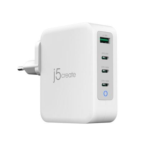 J5create 3xUSB-C, USB-A hálózati GaN töltő130W (JUP43130E-EN) (JUP43130E-EN)