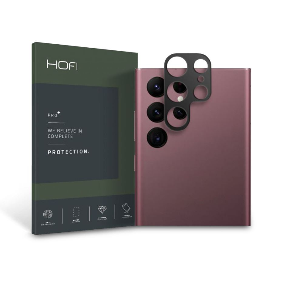 HOFI Pro+ Camera Sytling Samsung S908B Galaxy S22 Ultra 5G hátsó kameravédő borító fekete (FN0328) (FN0328)