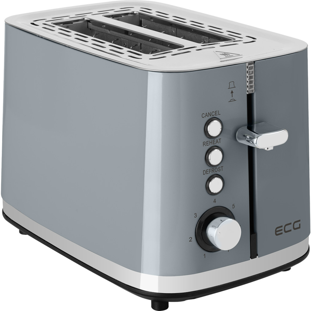 ECG ST 2766 Vintage 2 szeletes kenyérpirító 925W - Szürke (ST-2766GREY)