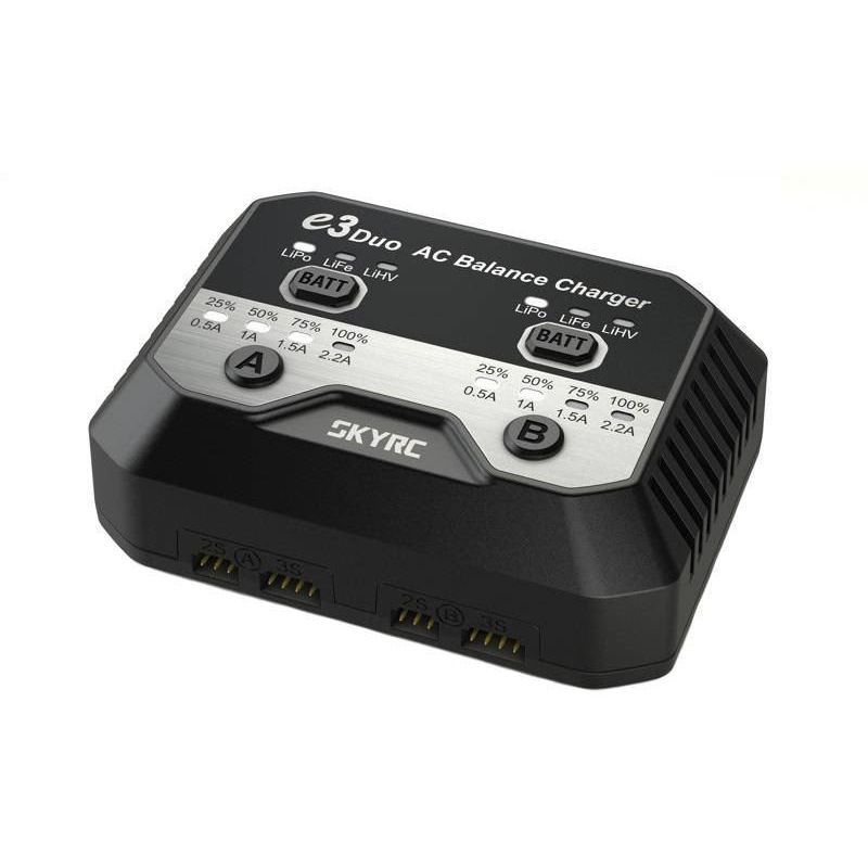 SkyRC e3 Duo 2x20W akkumulátor töltő (SK-100164-01) (SK-100164-01)