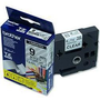Brother Black on White Gloss Laminated Tape, 9mm етикетна лента TZ