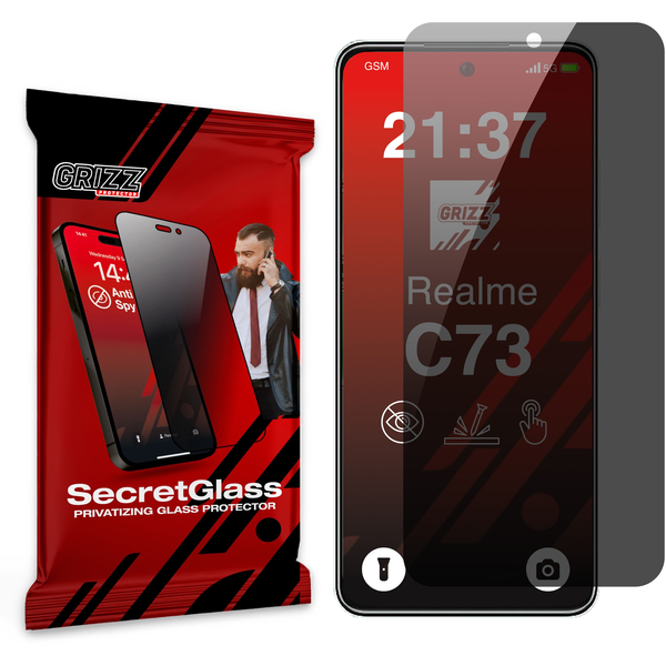 Matowe szkło prywatyzujące GrizzGlass SecretGlass do Realme C73 5G