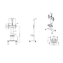 Multibrackets Floorstand Basic 180 55-80" TV gurulós padló tartó állvány - Fekete