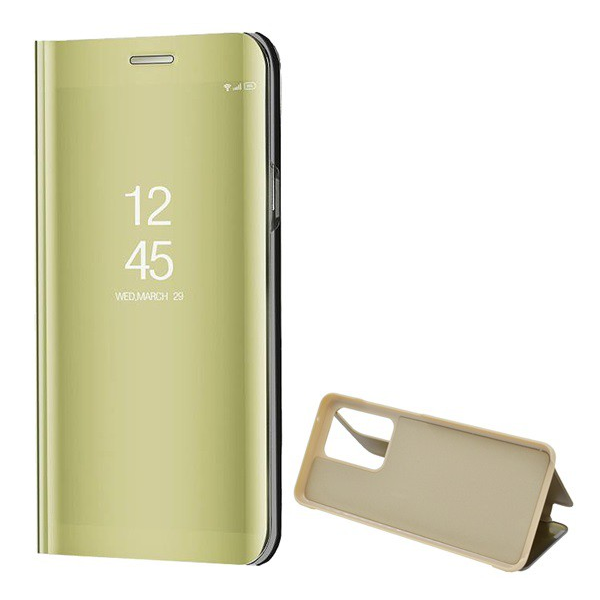 Tok álló (aktív FLIP, oldalra nyíló, asztali tartó funkció, tükrös felület, Mirror View Case) ARANY [Samsung Galaxy S20 Ultra 5G (SM-G988B)] (5996457935314)