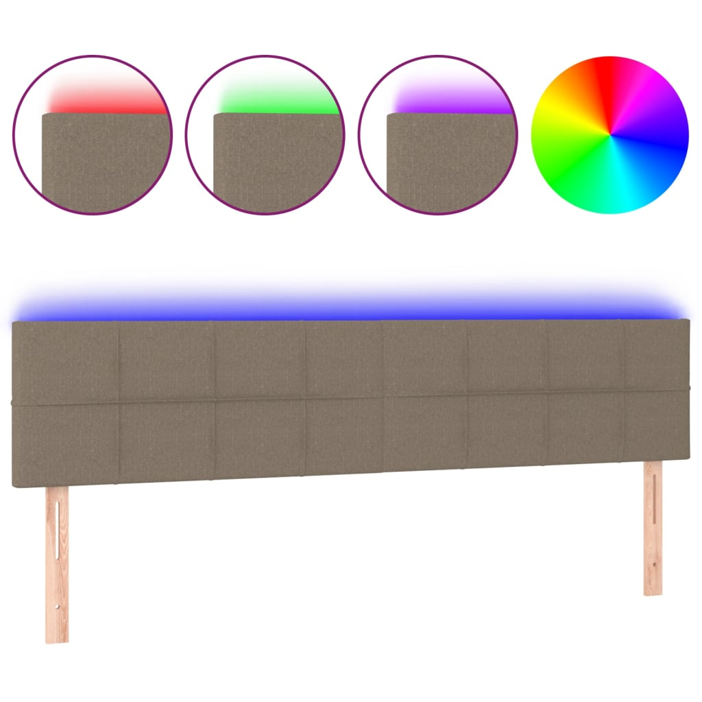 tópszínű szövet LED-es fejtámla 160x5x78/88 cm (3121622)