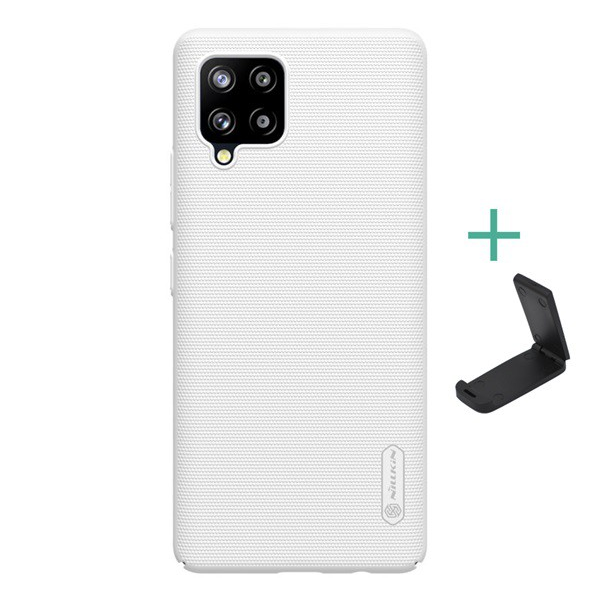 NILLKIN SUPER FROSTED műanyag telefonvédő (gumírozott, érdes felület + asztali tartó) FEHÉR [Samsung Galaxy A42 5G (SM-A425F)] (5996591016450)
