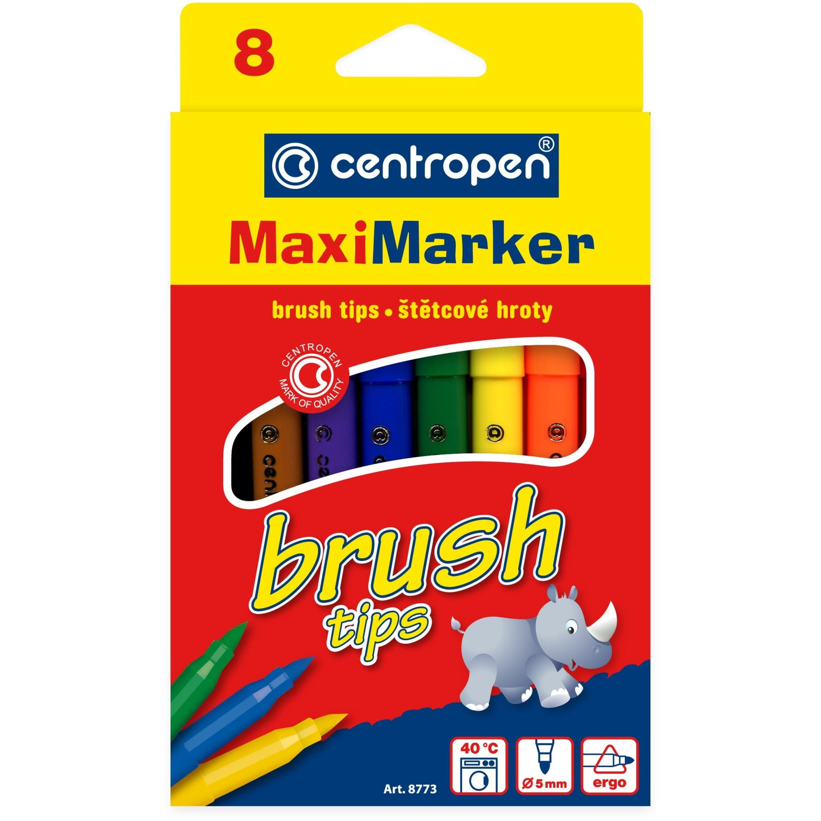 Centropen 8773 Brush Marker, 8 db a csomagban (8595013614426)