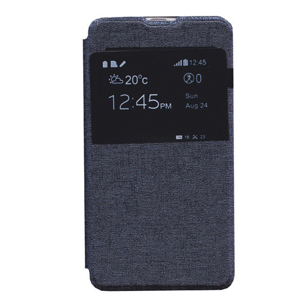 Tok álló, bőr hatású (FLIP, oldalra nyíló, S-View Cover) SÖTÉTKÉK [Microsoft Lumia 535] (5996457594979)