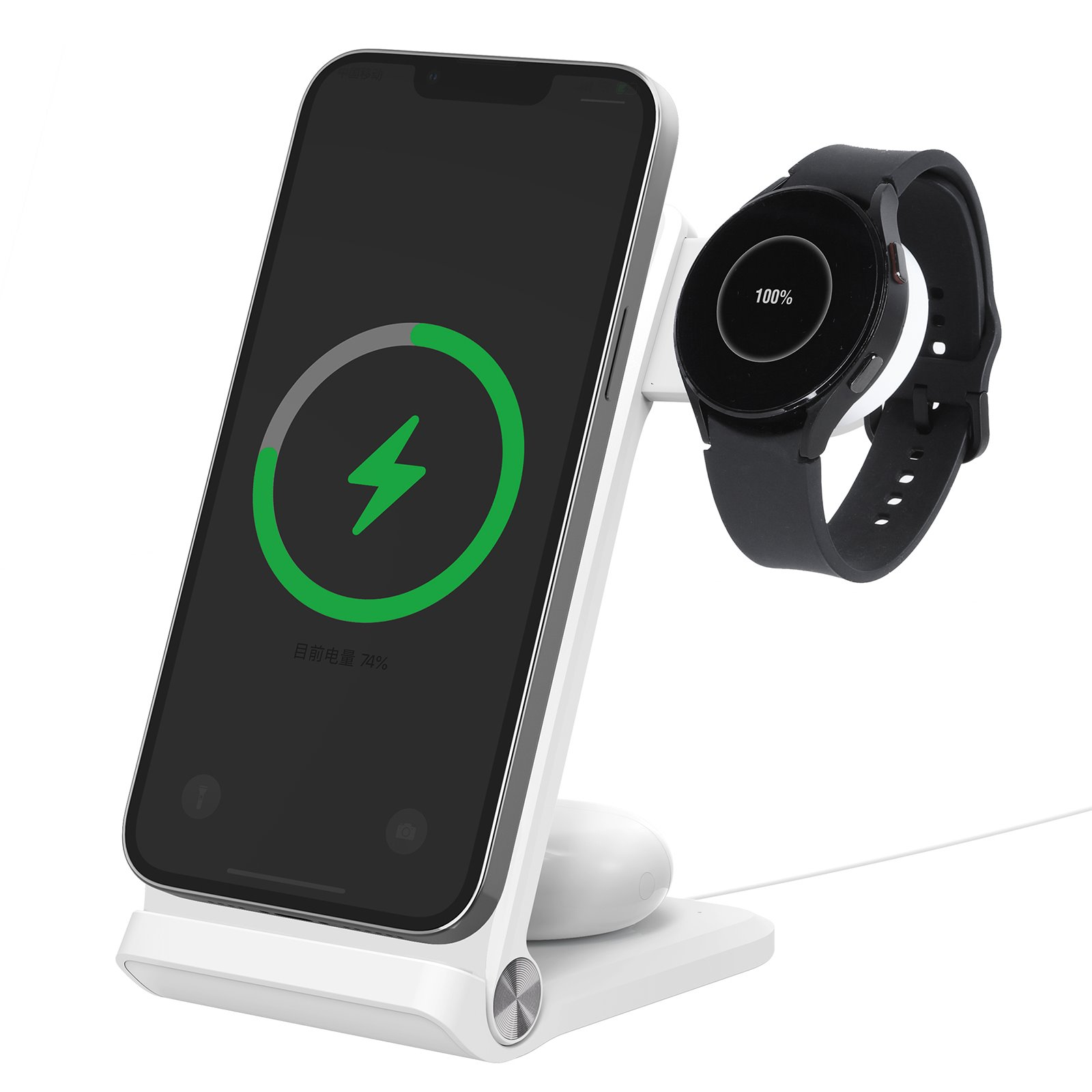 Nillkin PowerTrio 3in1 Vezeték nélküli töltő + Samsung Watch töltő - Fehér (7.5W) (57983112829)