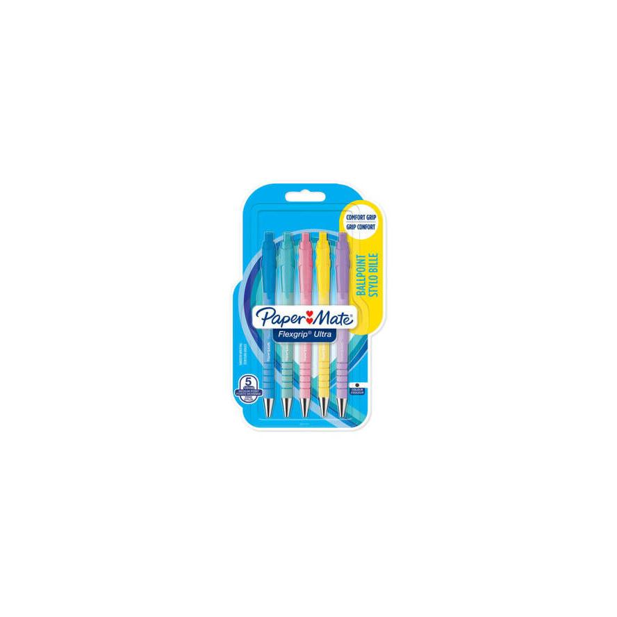 PAPER MATE Kugelschreiber Flexgrip Ultra Pastel. M sch. 5er Blister (2152934) (2152934)