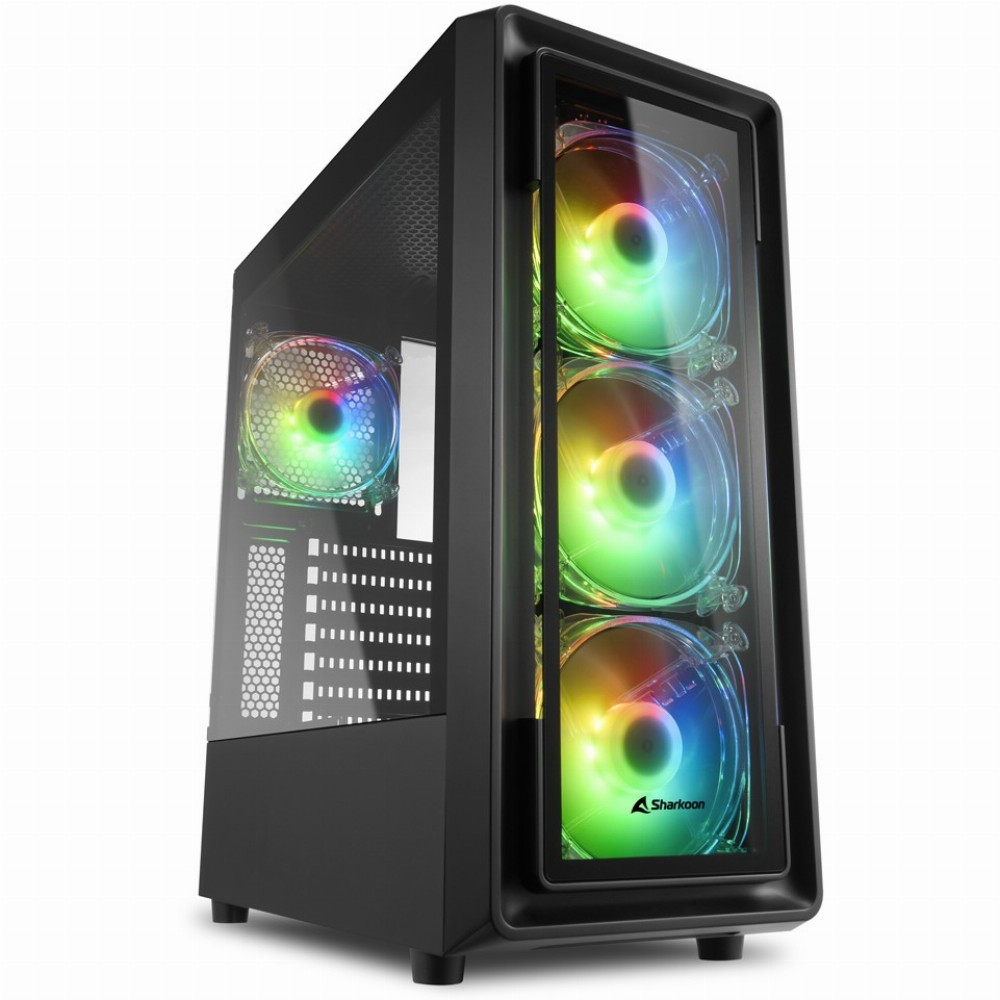 Sharkoon TK4 RGB Számítógépház - Fekete (4044951030187)