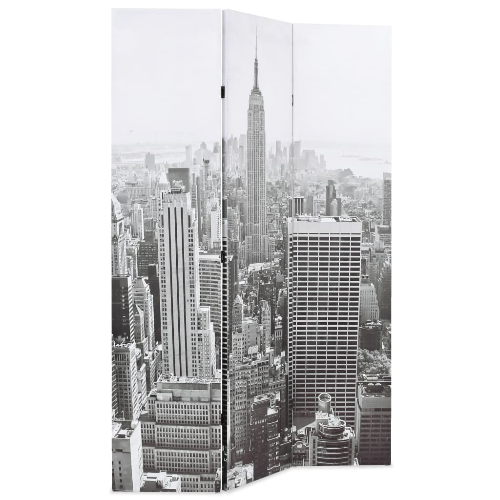 fekete-fehér New York mintás paraván 120 x 170 cm (245857)